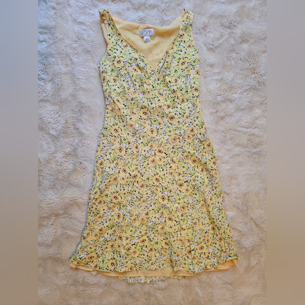 Ann Taylor Loft Floral Yellow Dress